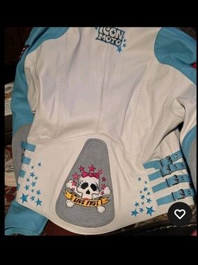 ICON White Jacket with Pink and Light Blue Go-Go Graphic